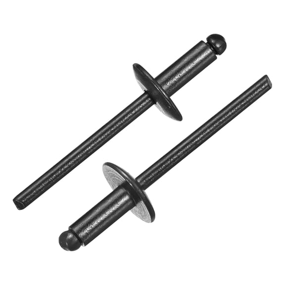 Uxcell 100Pcs 5/32"x3/8" Aluminum Blind Rivets, Large Flange Rivets Fasteners, Black