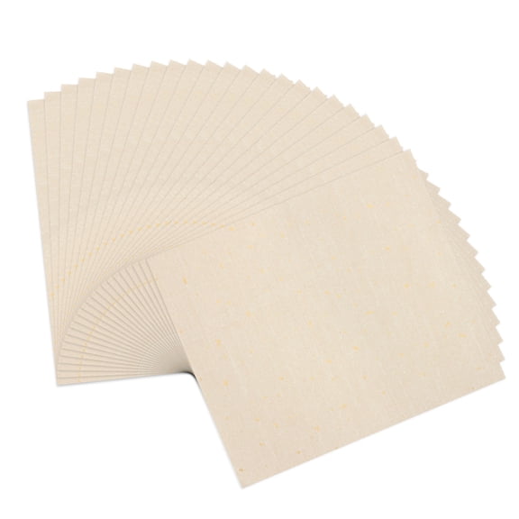 Uxcell 100Pcs A4 Mulberry Paper, Natural Wood Fiber Prepared Rice Paper Sheets Handmade Decoupage Art Tissue for Calligraphy DIY Drawing Writing Scrapbooking, Gold Dots Beige 8.3"x11.7"