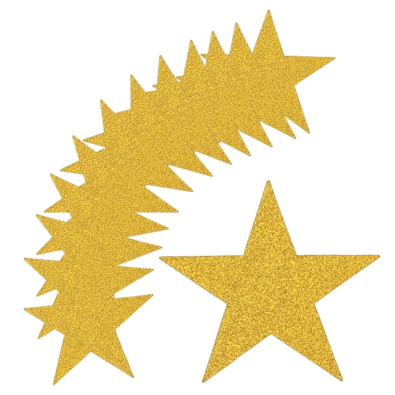 Uxcell 100Pcs Glitter Gold Stars Cutouts Double Printed Paper Decoration 6 Inch