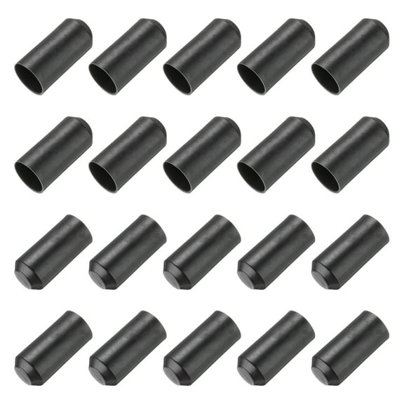 Uxcell 100Pcs Heat Shrink End Cap 18mm ID x 40mm L 2:1 Ratio Heat Shrink Tube Cap Black