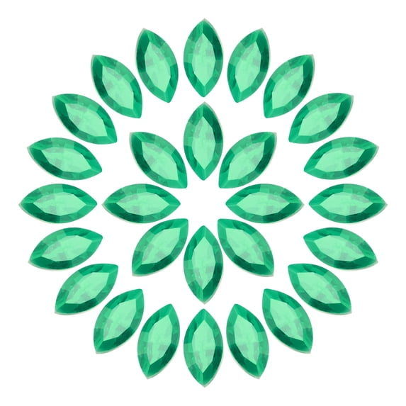 Uxcell 100Pcs Horse Eye Shape Rhinestones Glass Point Back Beads for Jewelry Making, Green 4x8mm