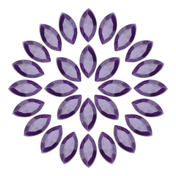 Uxcell 100Pcs Horse Eye Shape Rhinestones Glass Point Back Beads for Jewelry Making, Violet 4x8mm