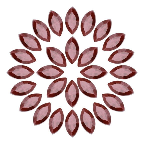 Uxcell 100Pcs Horse Eye Shape Rhinestones Glass Point Back Beads for Jewelry Making, Wine Red 4x8mm