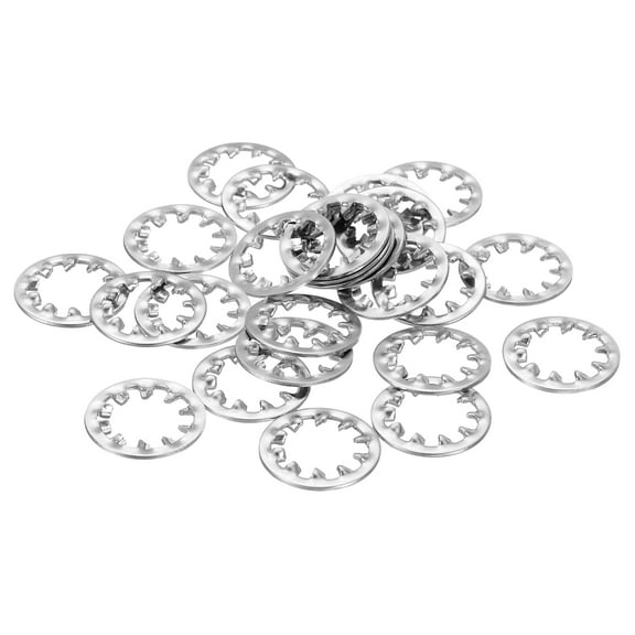 Uxcell 100Pcs Internal Tooth Star Lock Washers, 1/2-Inch Stainless Steel Internal Serrated Lock Washer, Silver Tone