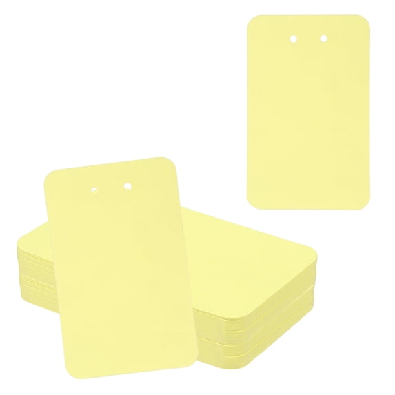 Uxcell 100Pcs Keychain Display Cards, 3" x 4.7" Kraft Paper Keychain Holder Display Card, Blank Hanging Tags for Keyring Jewelry Packaging Supplies, Beige