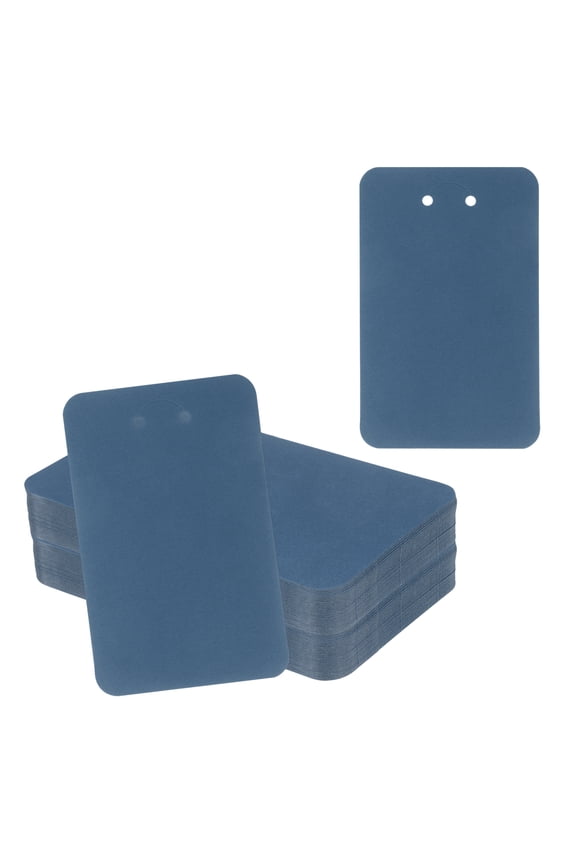 100Pcs Keychain Display Cards, 3" x 4.7" Kraft Paper Keychain Holder Display Card, Blank Hanging Tags for Keyring Jewelry Packaging Supplies, Navy Blue