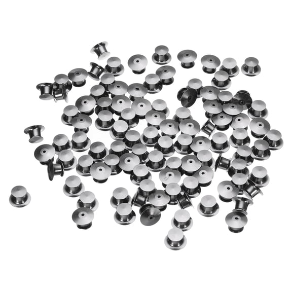 Uxcell 100Pcs Metal Pin Backs Spring Loaded Pin keepers Locking Pin Keepers Locking Clasp, Black