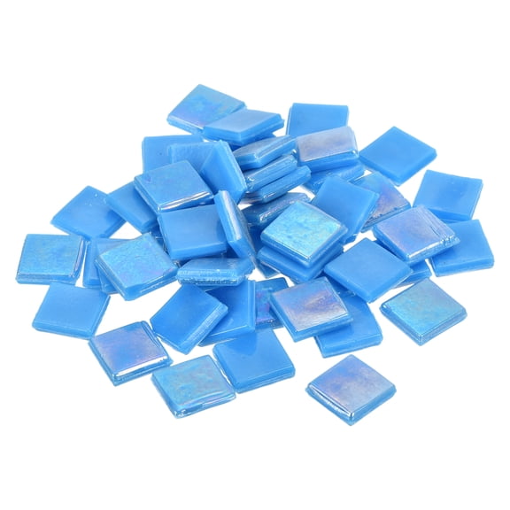 Uxcell 100Pcs Mosaic Tiles, Micro Glass Tiny Mini Mosaic Tile DIY Hobbies Handmade Crystal Free Stone Craft Bright Blue
