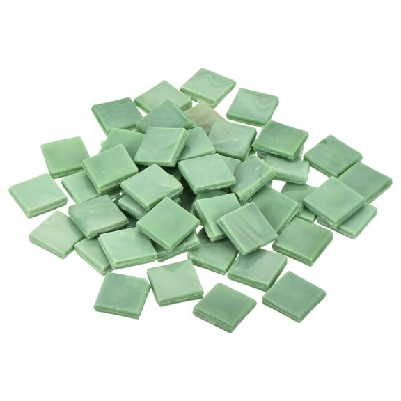 Uxcell 100Pcs Mosaic Tiles, Micro Glass Tiny Mini Mosaic Tile DIY Hobbies Handmade Crystal Free Stone Craft Grass Green