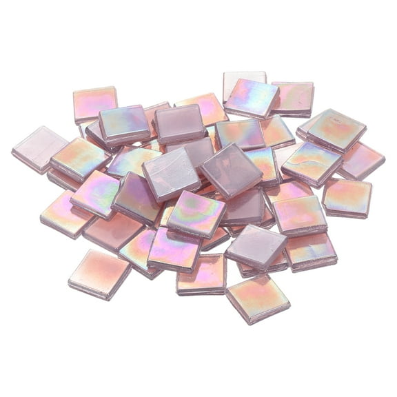 Uxcell 100Pcs Mosaic Tiles, Micro Glass Tiny Mini Mosaic Tile DIY Hobbies Handmade Crystal Free Stone Light Cream