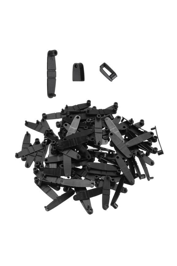 100Pcs Plastic Keychain Clips, Clear Acrylic Snap Connectors Tabs Card Holder Rings for Keys Rings Office Credit Card Crafts Jewelry Making Bulk, Black