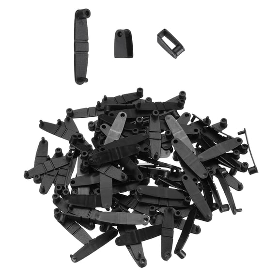 Uxcell 100Pcs Plastic Keychain Clips, Clear Acrylic Snap Connectors Tabs Card Holder Rings for Keys Rings Office Credit Card Crafts Jewelry Making Bulk, Black