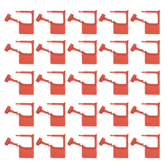 Uxcell 100Pcs Plastic Padlock Seals Tags - Blank Disposable Tamper-Proof Self-Locking Tag Security Locks, Fits Retail Stores/Logistics Boxes/Warehouse Doors, Red