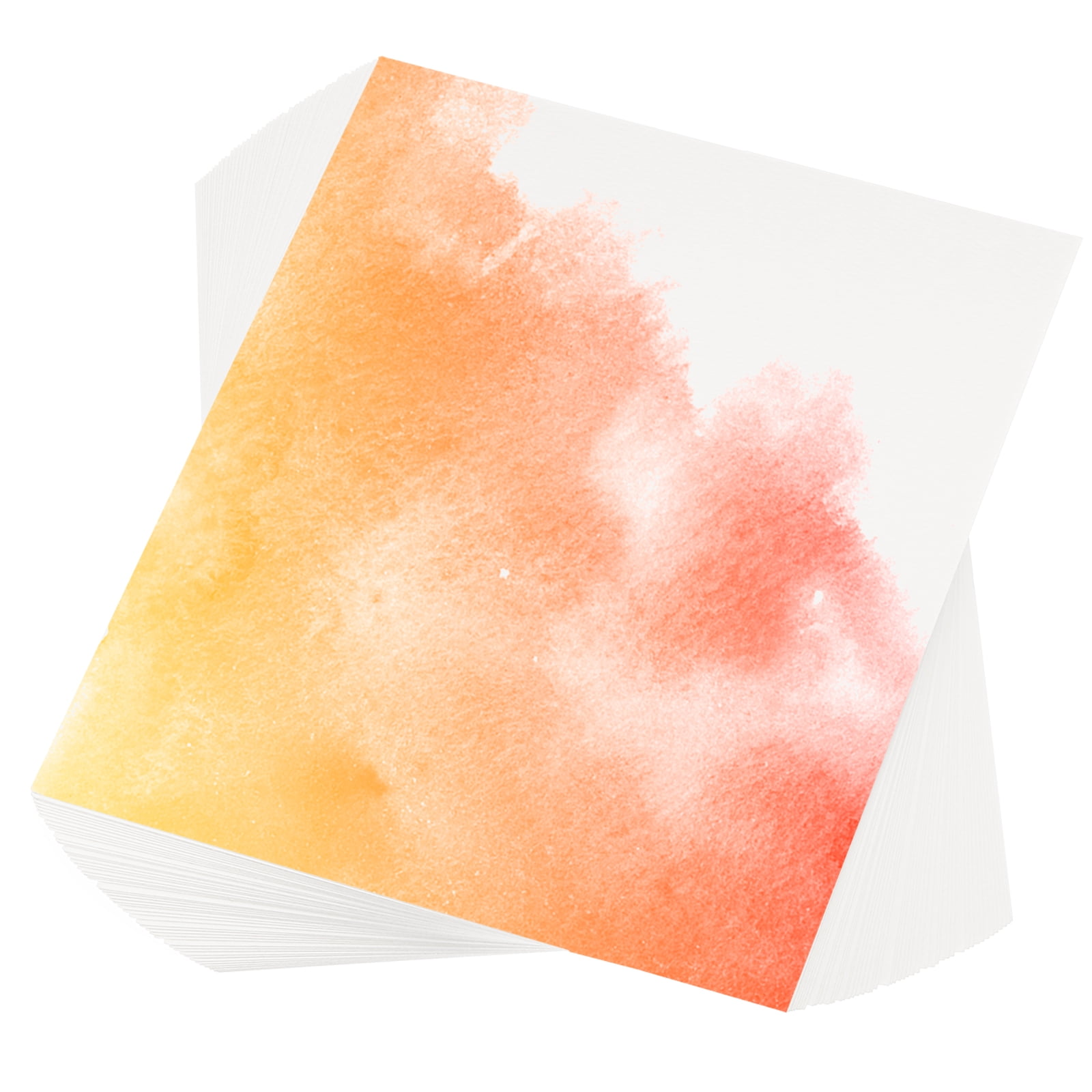 Uxcell 100Pcs Pure Cotton Watercolor Paper 140lb/300 GSM Water Coloring Paint Paper for Art 8x10 inch