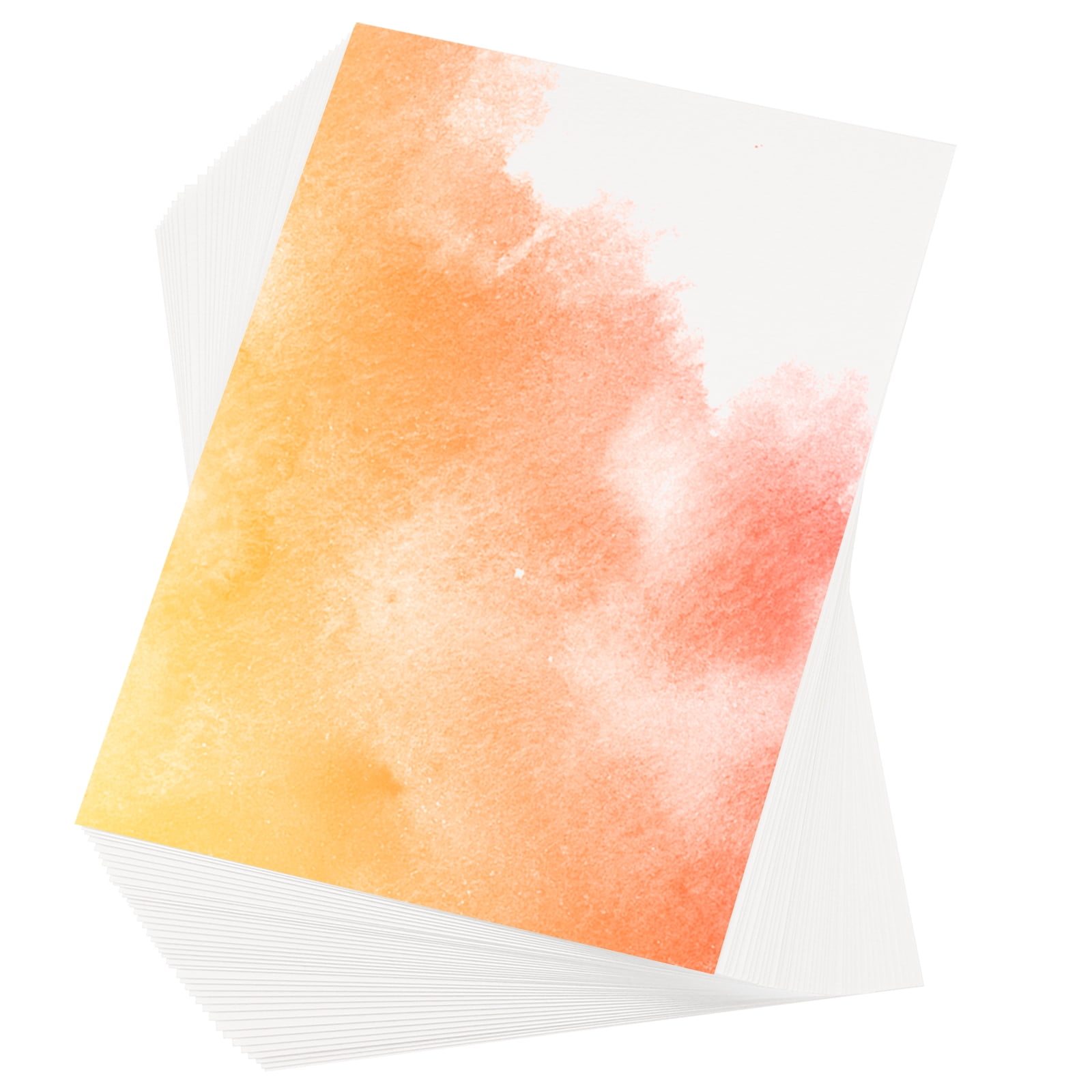 Uxcell 100Pcs Pure Cotton Watercolor Paper 140lb/300 GSM Water Coloring Paint Paper for Art 8x12 inch