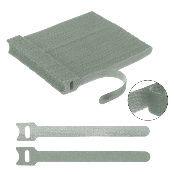 Uxcell 100Pcs Reusable Self-Gripping Cable Ties, 6" Hook and Loop Wire Organizers for Power Cords, Data Cables, TV/PC Wires, Chargers - Adjustable & Durable Fabric Straps(Gray)