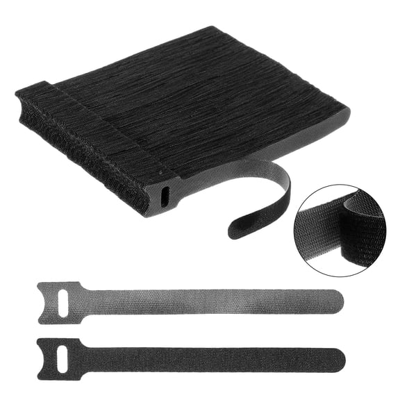 Uxcell 100Pcs Reusable Self-Gripping Cable Ties, 6" Hook and Loop Wire Organizers for Power Cords, Data Cables, TV/PC Wires, Chargers - Adjustable & Durable Fabric Straps(Black)