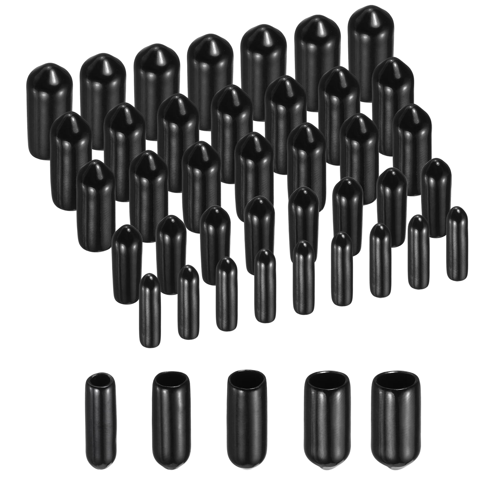 Uxcell 100Pcs Round Rubber End Caps Protective Caps 3mm 4mm 5mm 6mm 7mm ...