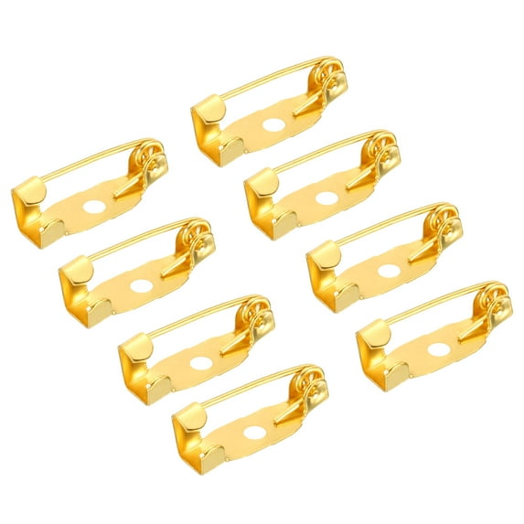 Uxcell 100Pcs Safety Bar Pins 15mm Brooch Clasp Pin Backs for ID Badges Name Cards Tags DIY Craft, Gold Tone