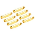 thumbnail image 1 of Uxcell 100Pcs Safety Bar Pins 30mm Brooch Clasp Pin Backs for ID Badges Name Cards Tags DIY Craft, Gold Tone, 1 of 6
