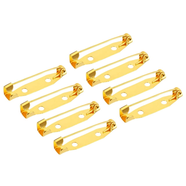 Uxcell 100Pcs Safety Bar Pins 30mm Brooch Clasp Pin Backs for ID Badges Name Cards Tags DIY Craft, Gold Tone