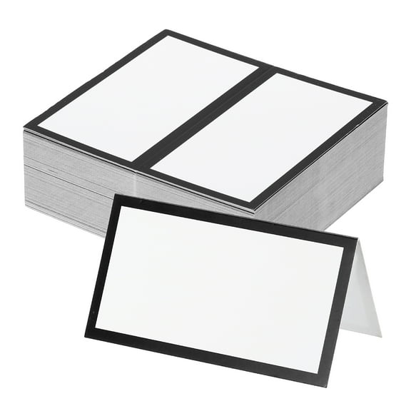 Uxcell 100Pcs Table Place Cards, 3.5 x 2 Inches Blank Name Place Cards for Table Setting Wedding Reception, Black