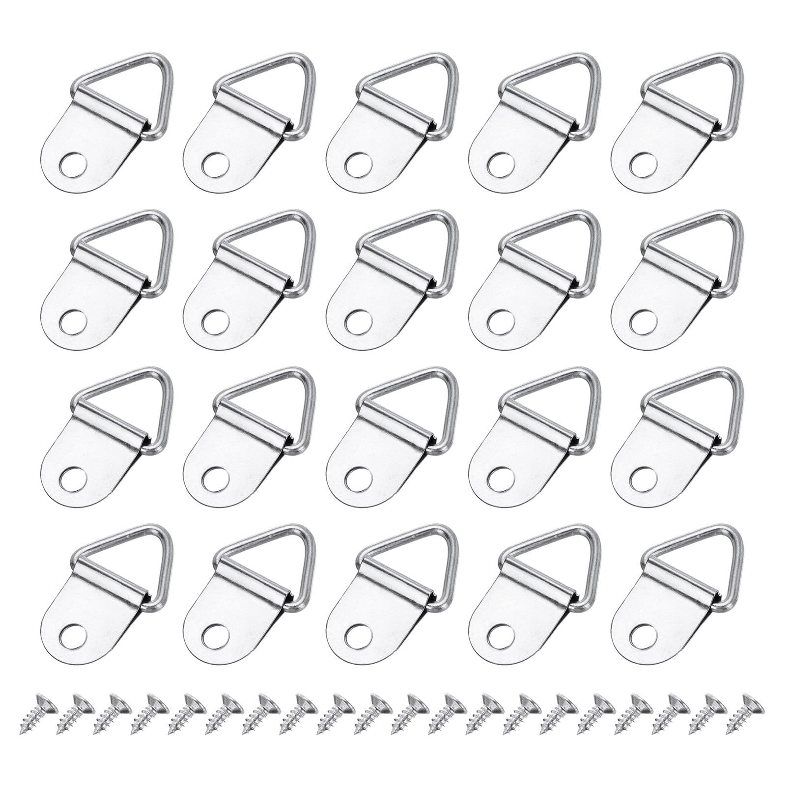 D-Ring-Bilderaufhänger (100 Stück), robust, mit Schrauben zum Aufhängen von Uhren, Gemälden, Kunstwerken, Bildern, Gemälden, Rahmen, Kreuzstich