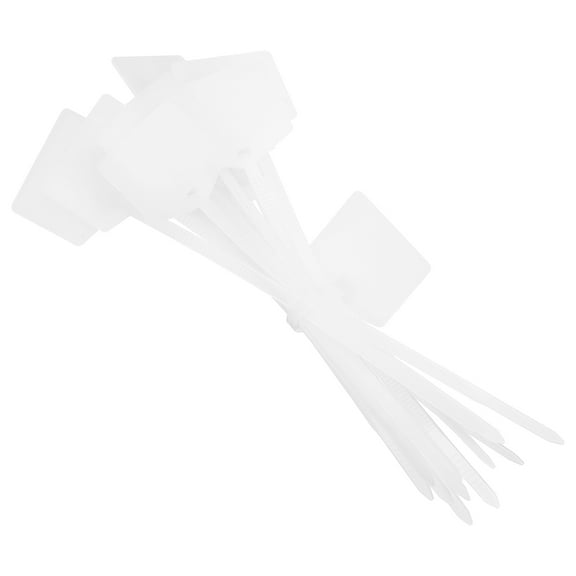 Uxcell 100Pcs Waterproof Shipping Tags 4.72"x0.12" Nylon Writable Hanging Tags Self Locking Labels Zip Tie Wraps for Indoor and Outdoor, White