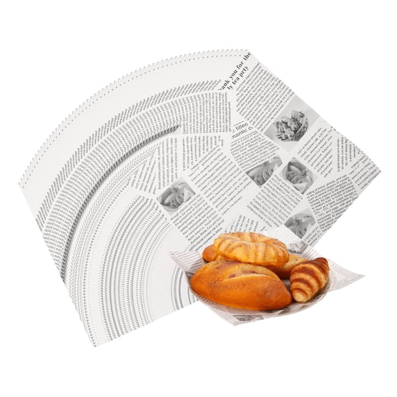 Uxcell 100Pcs Wax Paper Sheets, 11.9 x 11.9 Inch Sandwich Wrapping Paper Food Basket Liners for Hamburger Bread Party Fair Outdoors Picnic, White (Newspaper)
