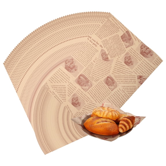 Uxcell 100Pcs Wax Paper Sheets, 11.9 x 7.9 Inch Sandwich Wrapping Paper Food Basket Liners for Hamburger Bread Party Fair Outdoors Picnic, Brown (Newspaper)