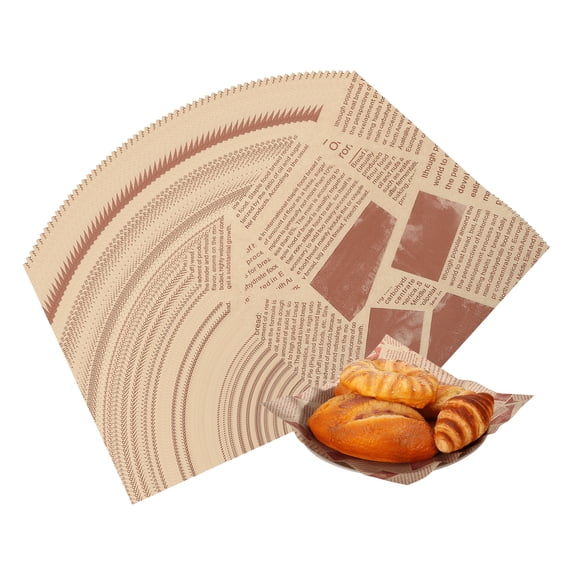Uxcell 100Pcs Wax Paper Sheets, 6 x 6 Inch Sandwich Wrapping Paper Food Basket Liners for Hamburger Bread Party Fair Outdoors Picnic, Brown (Newspaper)