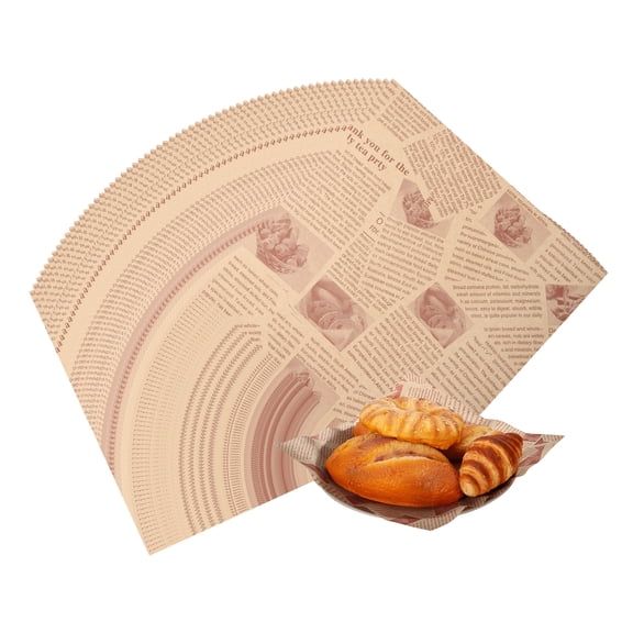 Uxcell 100Pcs Wax Paper Sheets, 9.9 x 9.9 Inch Sandwich Wrapping Paper Food Basket Liners for Hamburger Bread Party Fair Outdoors Picnic, Brown (Newspaper)