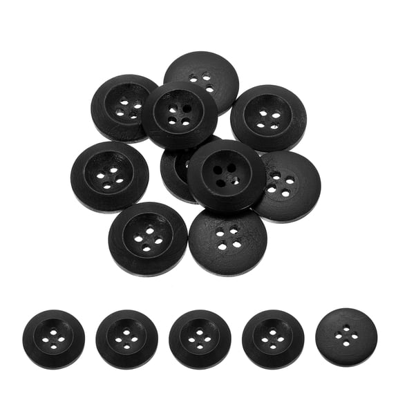 Uxcell 100Pcs Wooden Buttons Round Wood Sewing Button Craft Natural Wood 20mm