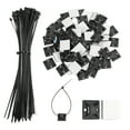 thumbnail image 1 of Uxcell 100Set Cable Tie Zip Self Adhesive Mounts Set 6 Inch Nylon Cable Tie, Black, 1 of 7