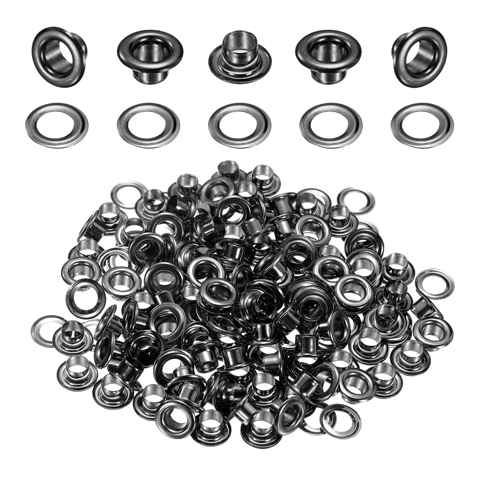 Uxcell 100Set Grommets Eyelets 4mm 1/6 Inch Brass Eyelets Kit with ...