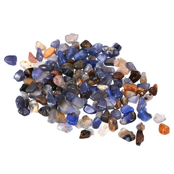 Uxcell 100g/0.22lb 6 to 9mm Natural Tumbled Chips Decoration Stones for Aquarium Vase Fillers, Blue Agate