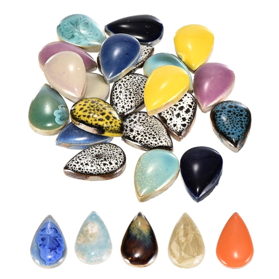 Uxcell 100g Ceramic Mosaic Tiles for Crafts Bulk, Small Raindrop Multicolor Ceramic Tiles for Mosaic Kits