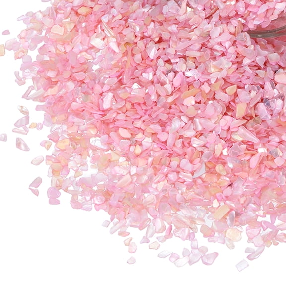 Uxcell 100g Small Crushed Shells for Crafts, 0.12", Soft Pink, Mini Irregular Seashells Bulk Natural Crushed Sea Shells for Nail Art, Home Vase Filler, Fish Tank, Candle Decoration