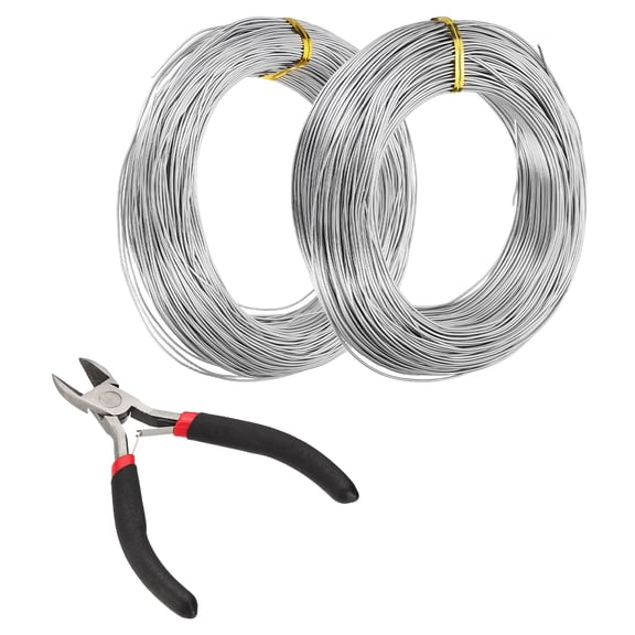 Uxcell 100m 0.8mm/0.5mm/0.4mm Aluminum Craft Wire for DIY Jewelry Making Beading Floral 4 Pcs