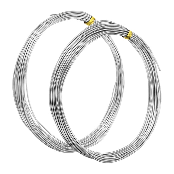 Uxcell 100m 1mm Aluminum Craft Wire for DIY Jewelry Making Beading Floral 2 Pcs
