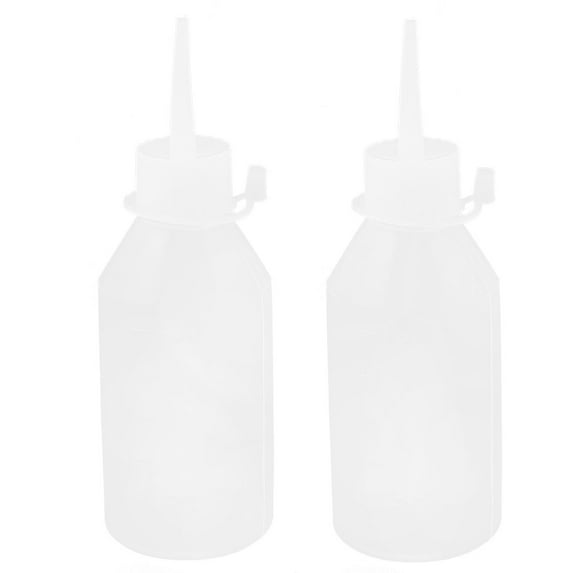 Uxcell 100mL Plastic Chemical Liquid Oil Storage Squeeze Bottle Dispenser White 2Pcs