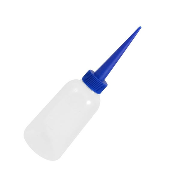 Uxcell 100ml Blue Straight Pointy Spout Sewing Machine Squeeze Oil Bottle