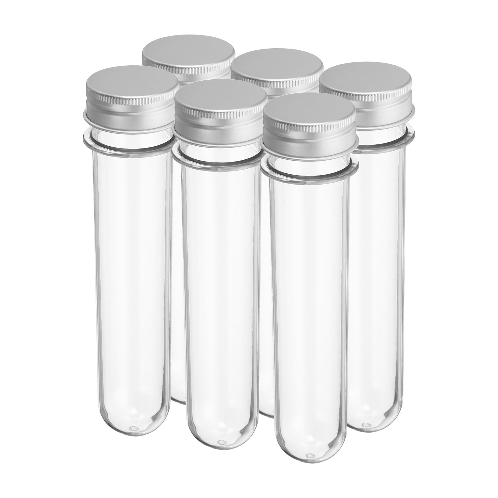 Uxcell 100ml Plastic Test Tubes with Screw Caps, 6Pcs 160x33mm