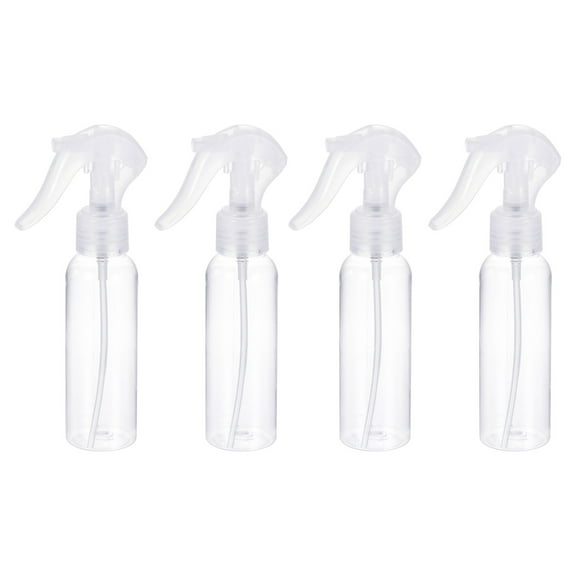 Uxcell 100ml Spray Bottles Refillable Mist Sprayer Plastic Clear 4 Pack