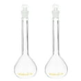 thumbnail image 1 of Uxcell 100ml Tolerance 0.1ml 3.3 Borosilicate Glass Volumetric Flask with Glass Stopper, Clear, 2 Pack, 1 of 6