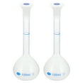 thumbnail image 1 of Uxcell 100ml Tolerance 0.3ml Polypropylene Volumetric Flask with Plug Cap, Translucent, 2 Pack, 1 of 6