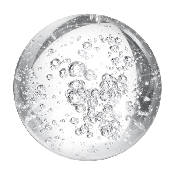 Uxcell 100mm/3.9" Crystal Sphere Ball Bubble Glass Solid Decorative Sphere Crystal Ball Prop Ornament for Feng Shui Divination Tabletop Fountain Decoration, Clear