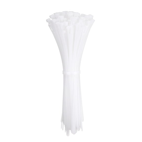 Uxcell 100pack Reusable Cable Zip Ties, Plastic Nylon Ties Wraps, 10-Inch/250mm Self-Locking Wire Zip-Ties, White