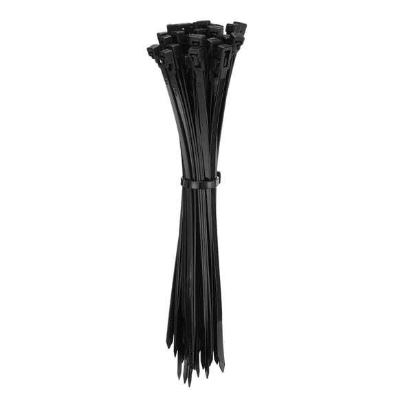 Uxcell 100pack Reusable Cable Zip Ties, Plastic Nylon Ties Wraps, 8-Inch/200mm Self-Locking Wire Zip-Ties, Black