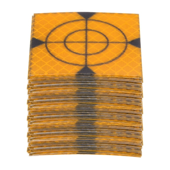 Uxcell 100packs Survey Reflector Sheets 50mm Self-adhesive Survey Target Mark, Yellow